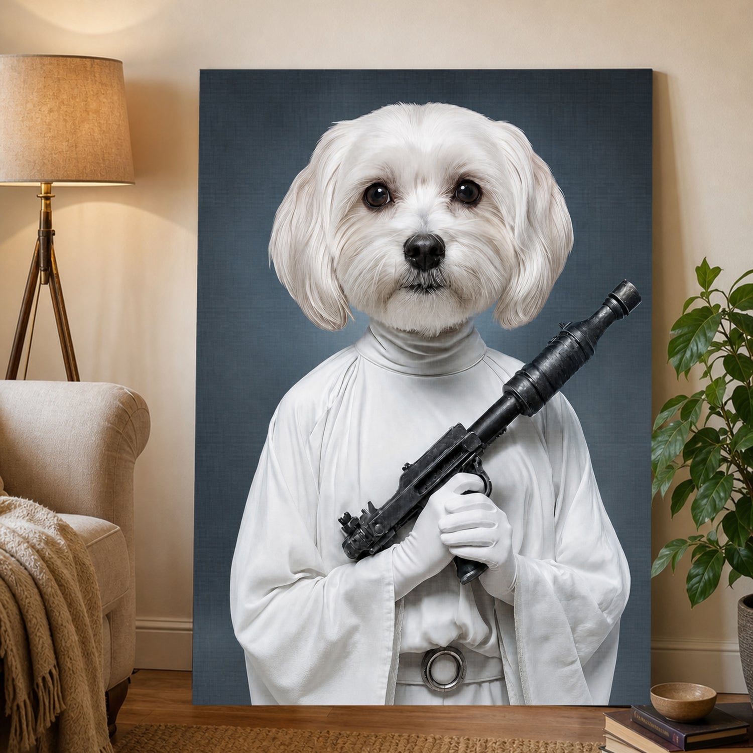 Pet Art Beyaz Muhafız Kanvas Tablo