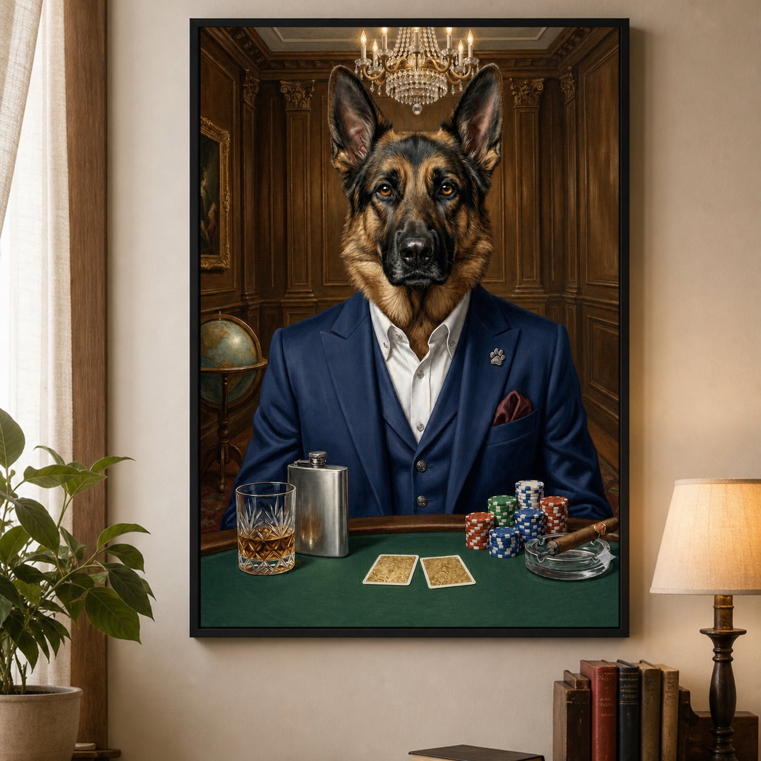 Pet Art Poker Beyfendisi Kanvas Tablo