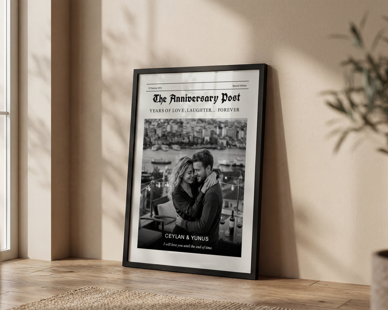 Gazete Temalı Kişiye Özel Çerçeveli Poster