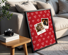 Polaroid Fotoğraflı Aşk Temalı Kişiye Özel Çerçeveli Poster