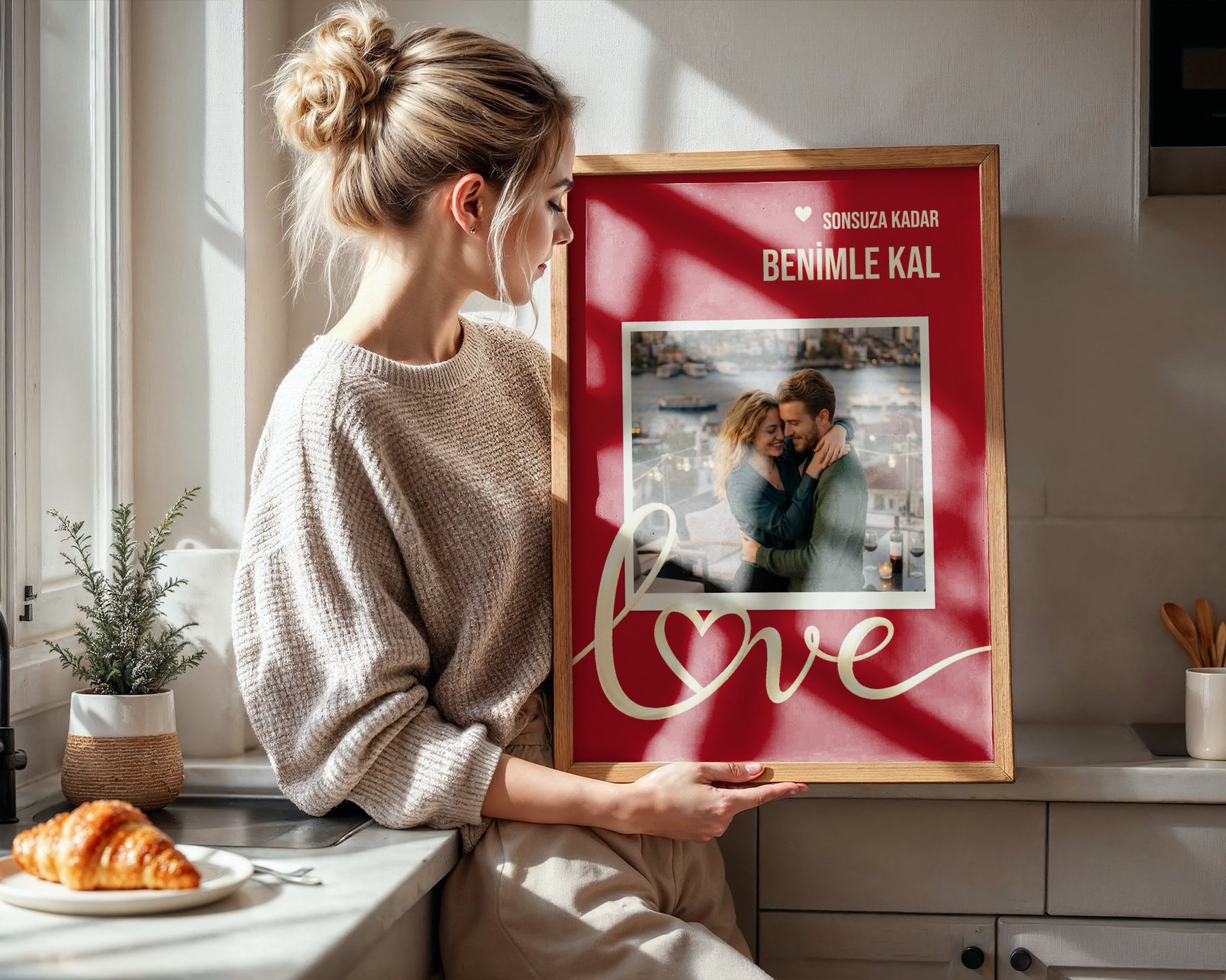 Sonsuza Kadar Benimle Kal Kişiye Özel Çerçeveli Poster