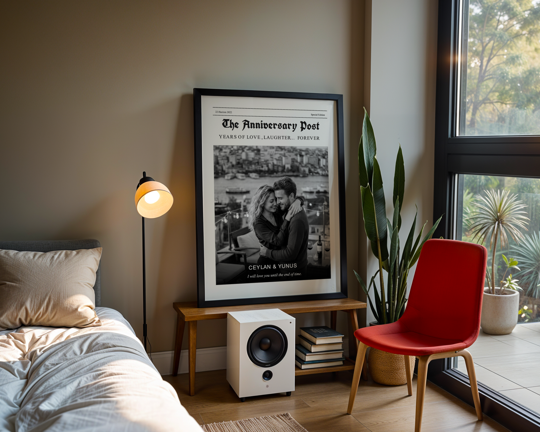 Gazete Temalı Kişiye Özel Çerçeveli Poster
