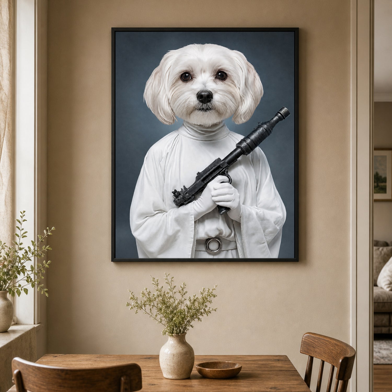 Pet Art Beyaz Muhafız Kanvas Tablo