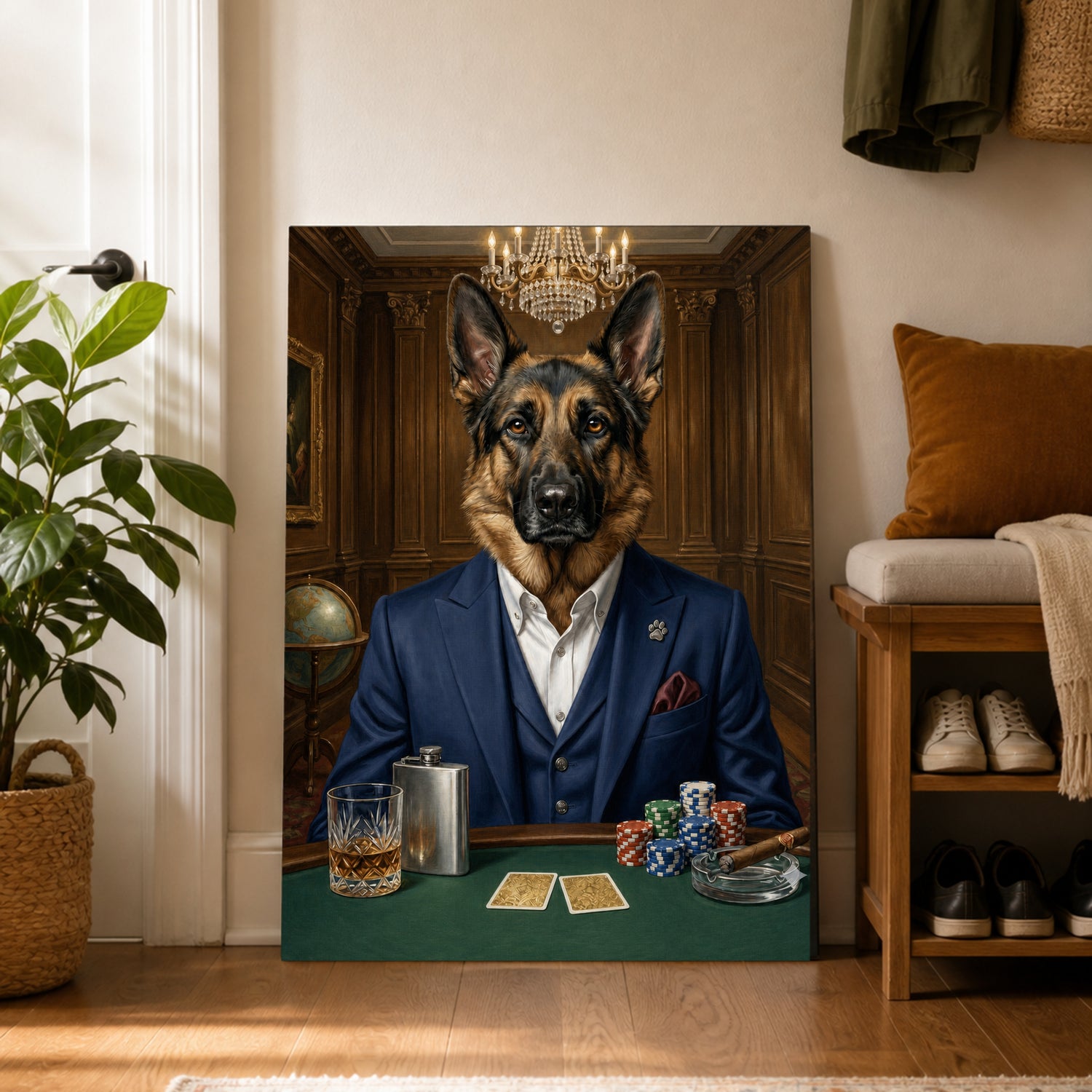 Pet Art Poker Beyfendisi Kanvas Tablo