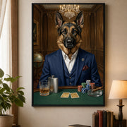 Pet Art Poker Beyfendisi Kanvas Tablo