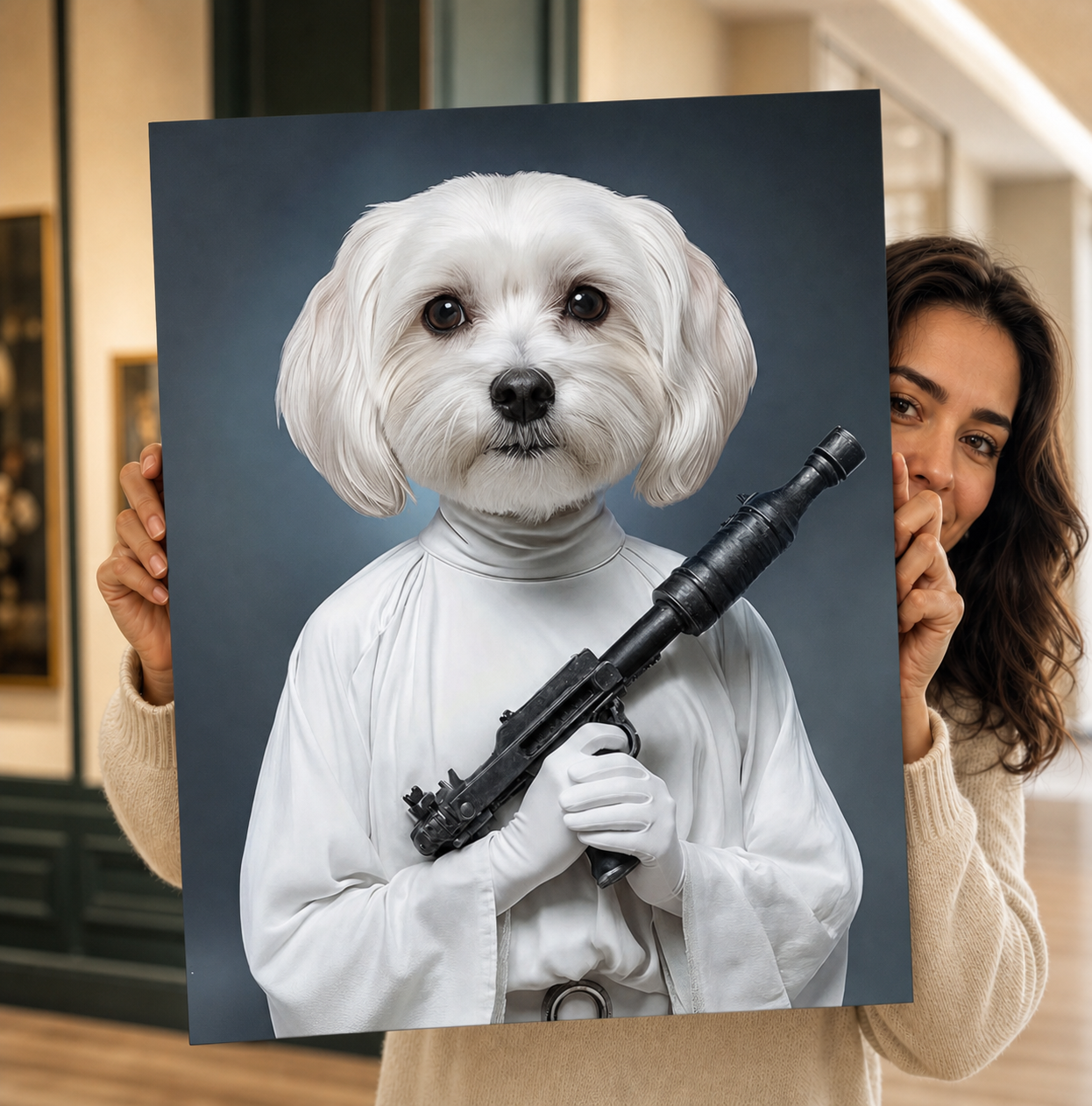Pet Art Beyaz Muhafız Kanvas Tablo