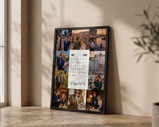 Takvim Kolaj Şeklinde Kişiye Özel Çerçeveli Poster
