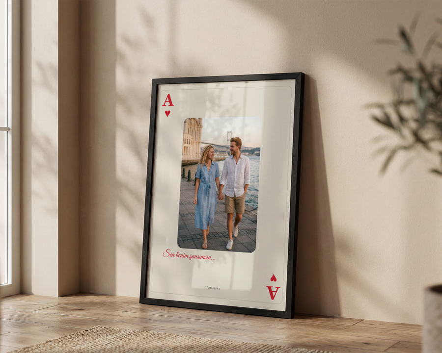 İskambil Kartı Temalı Kişiye Özel Poster Tablo