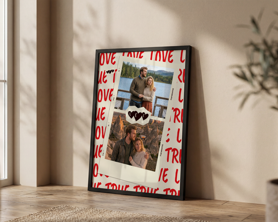 True Love Temalı Kişiye Özel Çerçeveli Poster