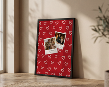 Polaroid Fotoğraflı Aşk Temalı Kişiye Özel Çerçeveli Poster