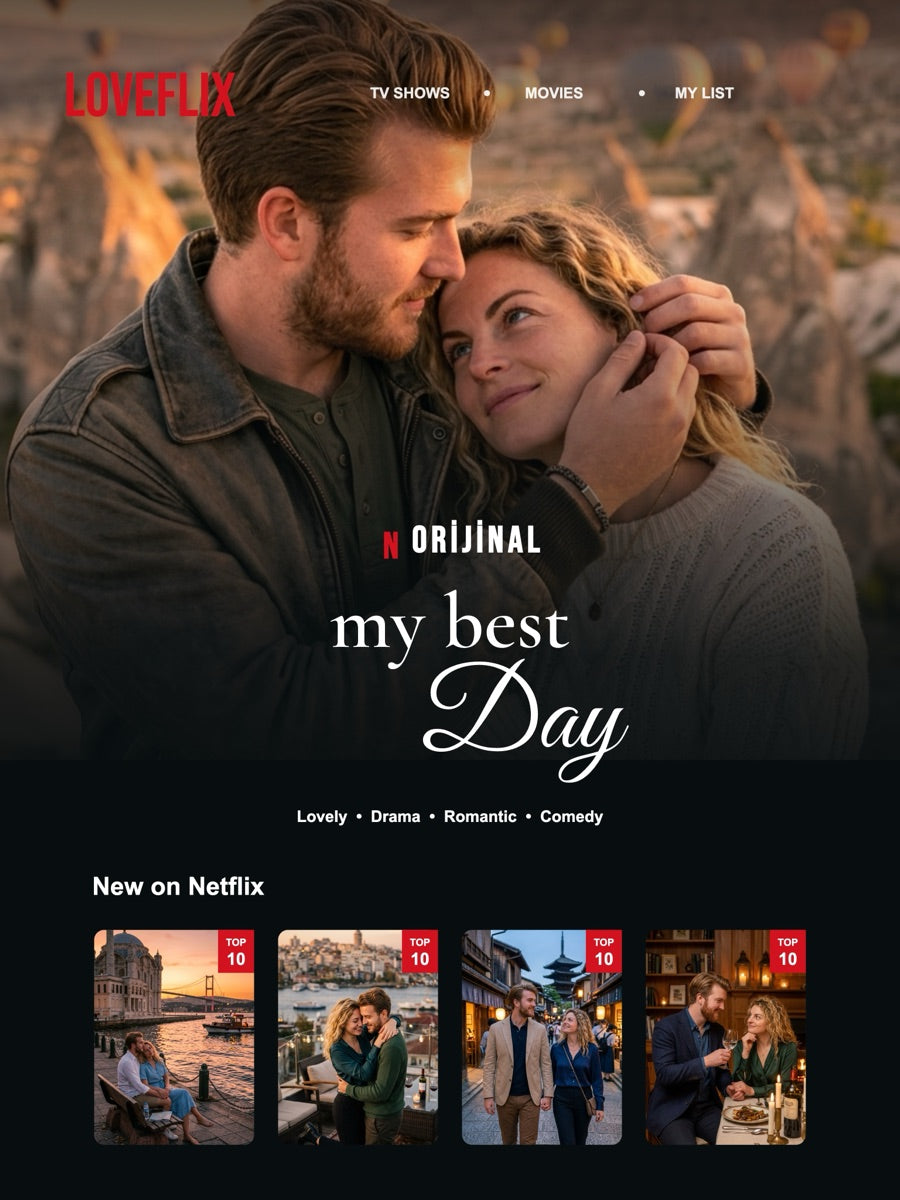 My Best Day Netflix Temalı Kişiye Özel Çerçeveli Poster tasarım örneği