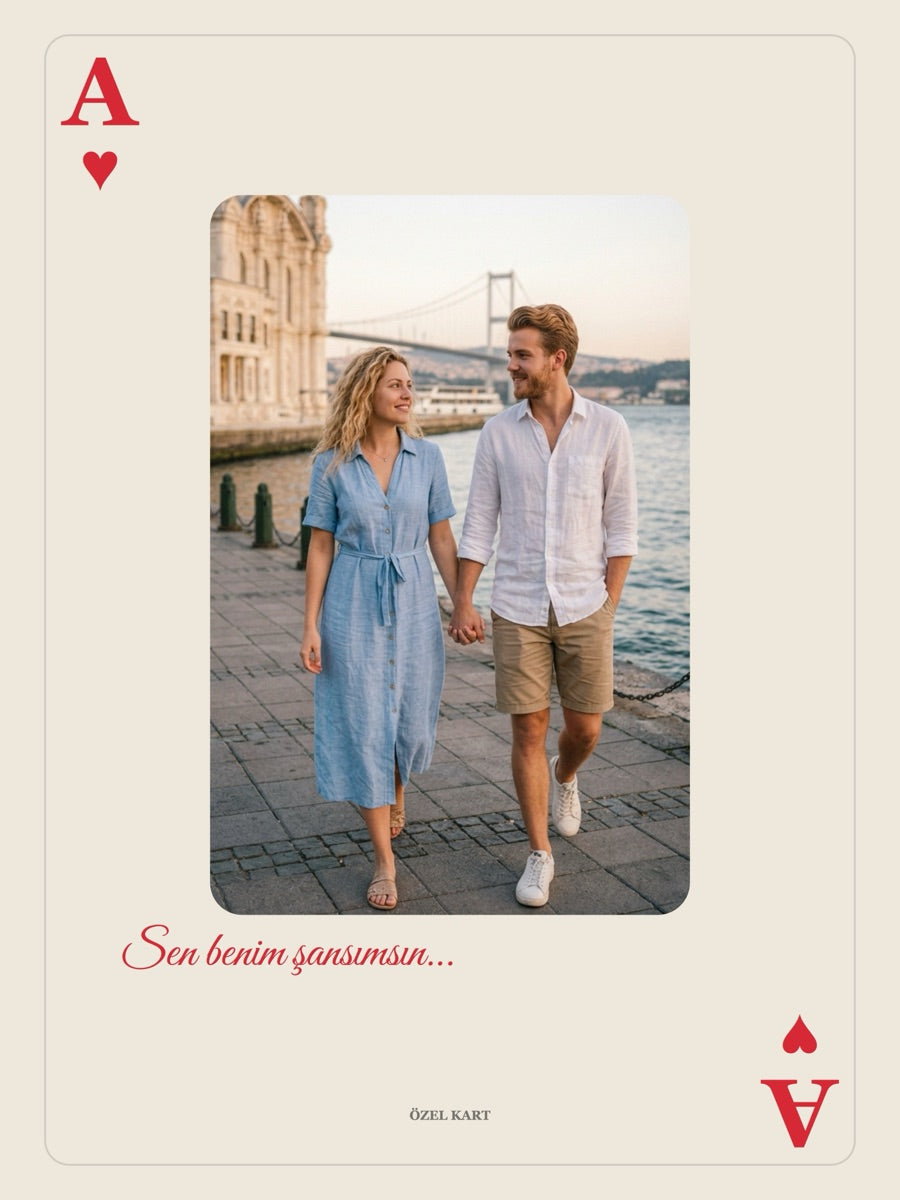 İskambil Kartı Temalı Kişiye Özel Poster Tablo tasarım örneği