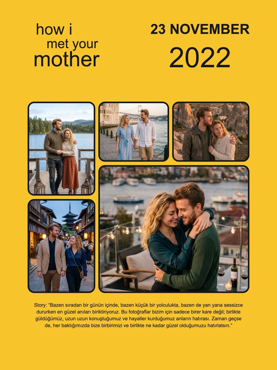 How I Met Your Mother Temalı Çerçeveli Poster, tasarım örneği