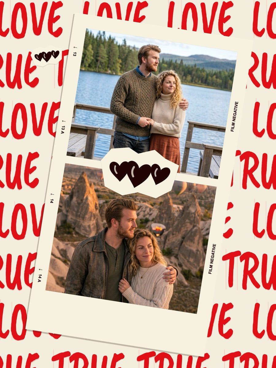 True Love Temalı Kişiye Özel Çerçeveli Poster tasarım örneği